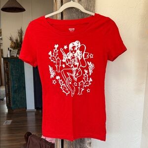 Moschino Red Short Sleeve cowgirl Graphic Tee